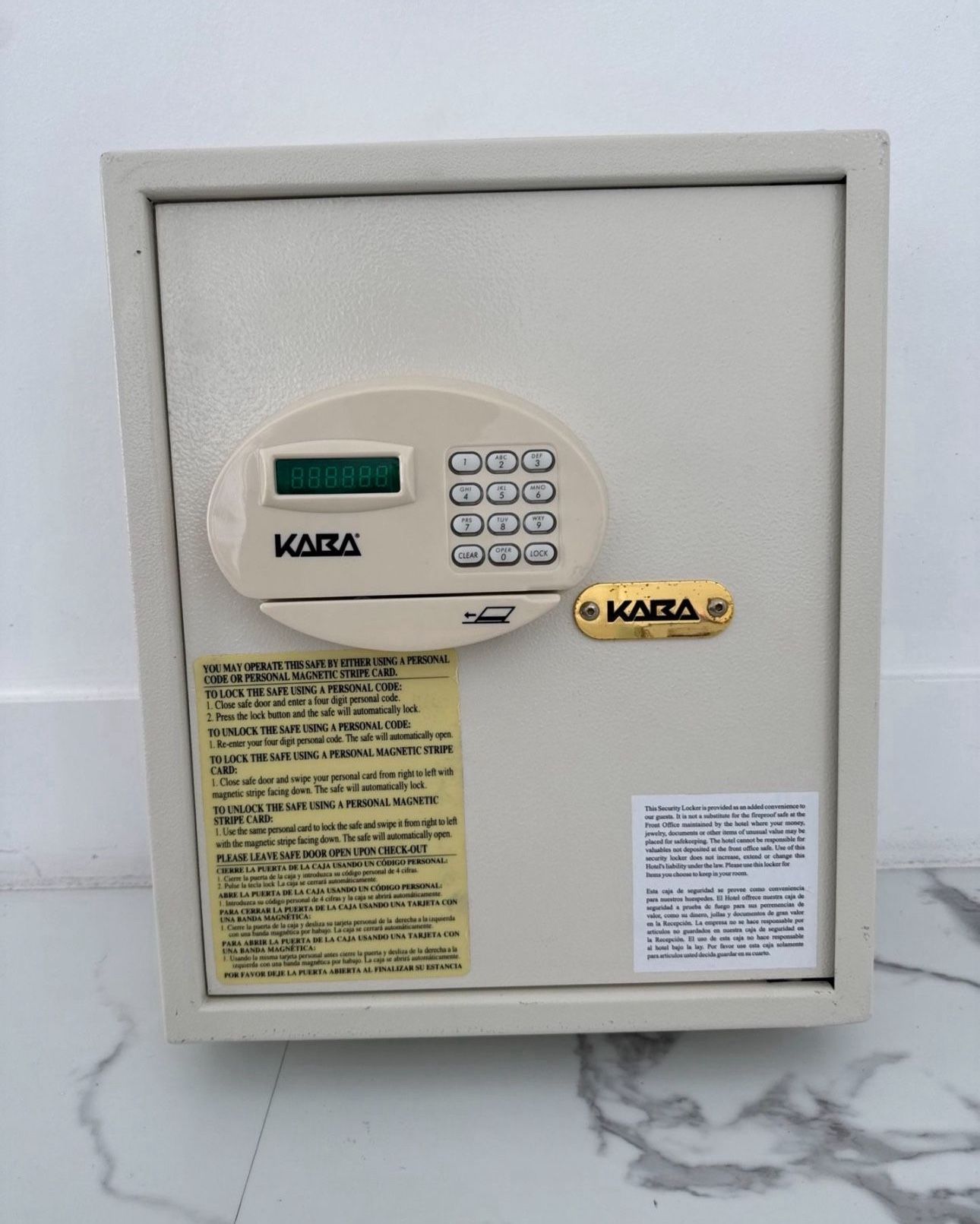 KABA® Hotel-Grade Safe Deposit Box – Electronic Keypad – Wall-Mountable Battery Operated