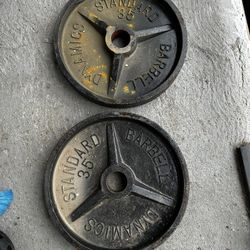 Pair Of 35lbs Olympic Size Weight Plates 