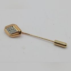 Avon Diamond Shaped Stick Pin Loaded With Sparkling Rhinestones Gold Tone VGT
