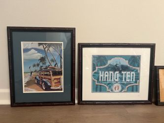 Surf ocean woody Art framed