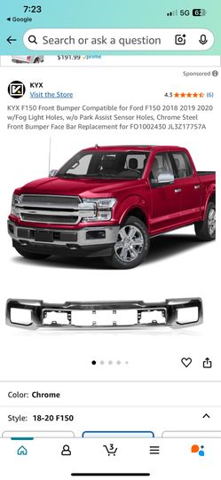 F150 front bumper Chrome  for 2018 to 2020