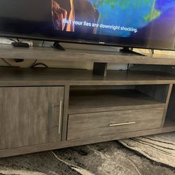 Large Modern Gray TV Stand with Storage – $60 OBO