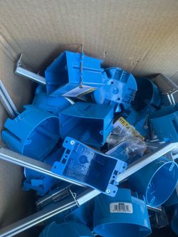 Lot of Blue Plastic Electrical Outlet Boxes