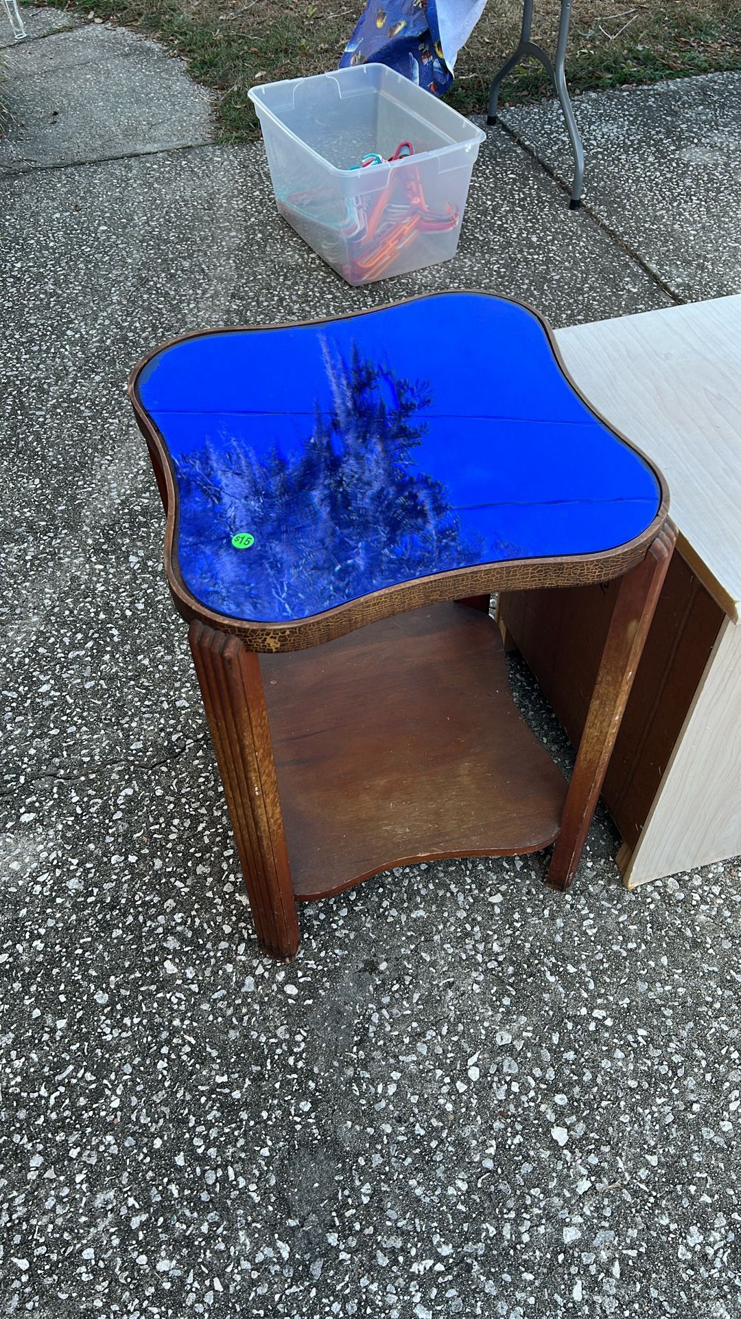Bluish Purple Metallic End Table