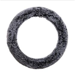 Grey Fluffy Steering Wheel Cover