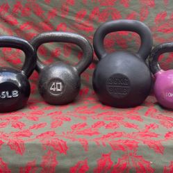 VARIETY OF KETTLEBELLS  • Will Sell Individually : 22lbs. = * SOLD*   /35lbs. = $45 / 40lbs. = *SOLD*  /  80 LBS. = $120