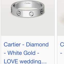 Size 8 Silver Diamond Love Ring 