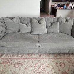Comfy Grey Couch With Pillows