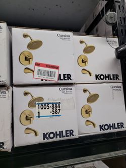KOHLER Cursiva 3-Spray Tub and Shower Faucet in Vibrant Brushed Moderne Brass