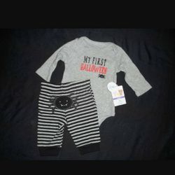 NWT BABY BOYS 0-3M CUTE SPIDER HALLOWEEN OUTFIT... MY FIRST HALLOWEEN 0-3 Months 