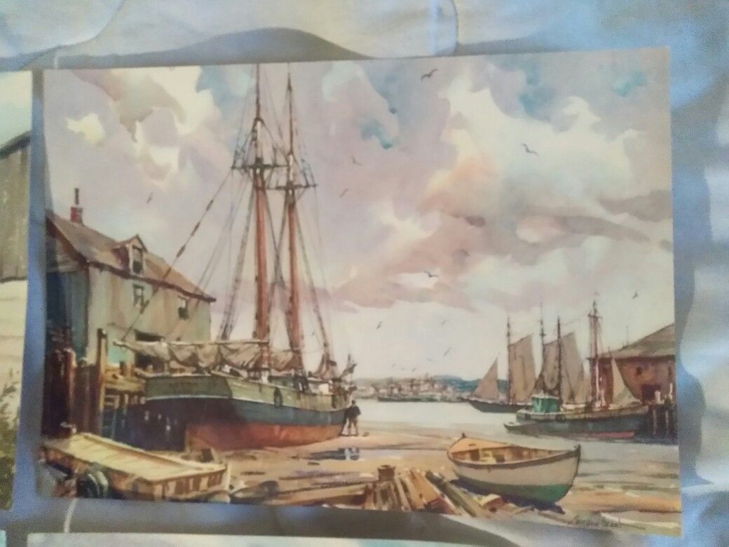 Gordan Grant Water Colors Set of 6 Nautical Marine Time Water Color Prints by Maritime Artist GORDON GRANT BRAND NEW Undisplayed Print Set Art