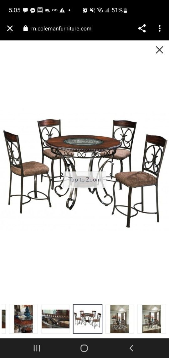 Dining Room Table With Tempered Glass And Chairs Set Ashley Furniture. Bought Brand New For 800 In Good Condition