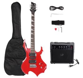 Red Electric Guitar Starter Pack with Amp