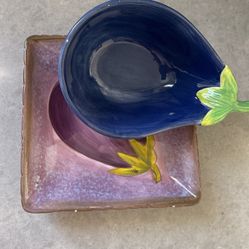 Bowl Para Salsa Y Plato Cuadrado Pequeño 