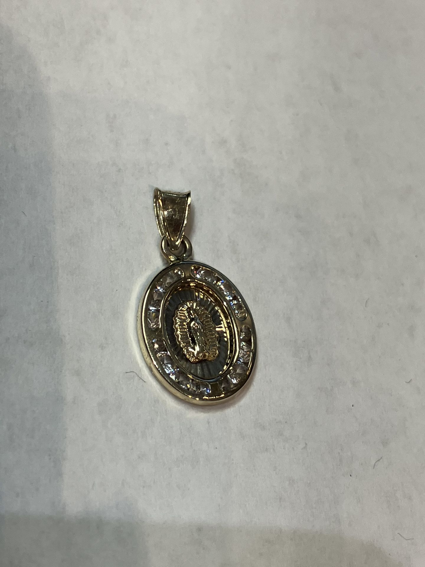 14k Gold Virgin Mary Pendant #109403-2 MJ