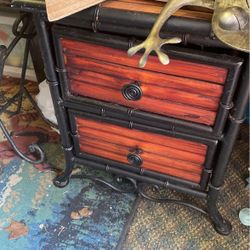 Metal And Bamboo Table