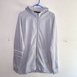 Adidas Silver Grey Gray Hoodie Sweater Size Large
