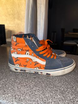 Undefeated x VansSK8-Hi High-Top Sneakers Orange Blue