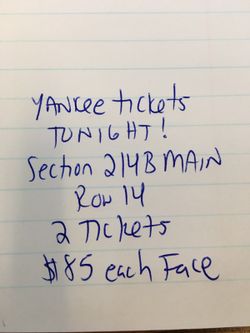 Tonight's game. Great seats great price