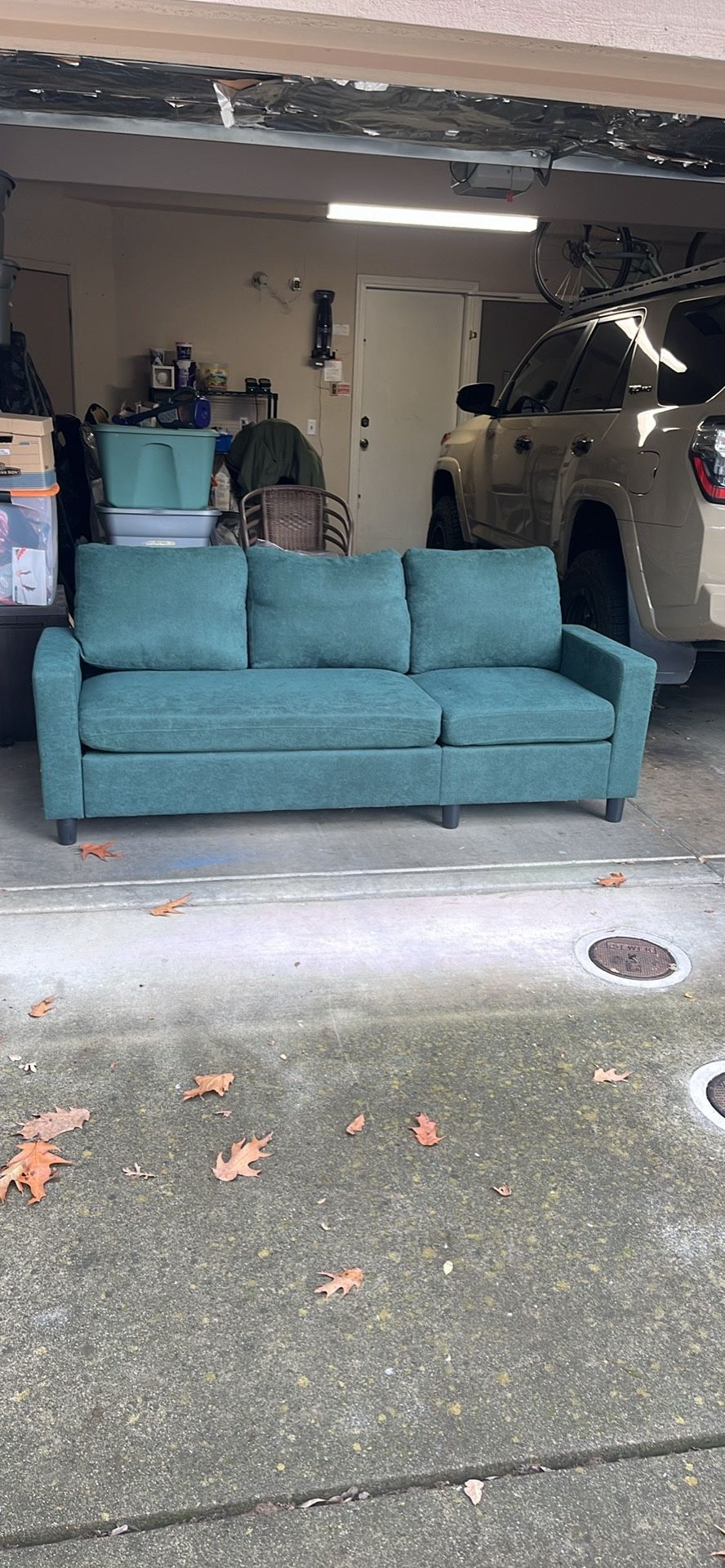76” Long Forest Green Couch