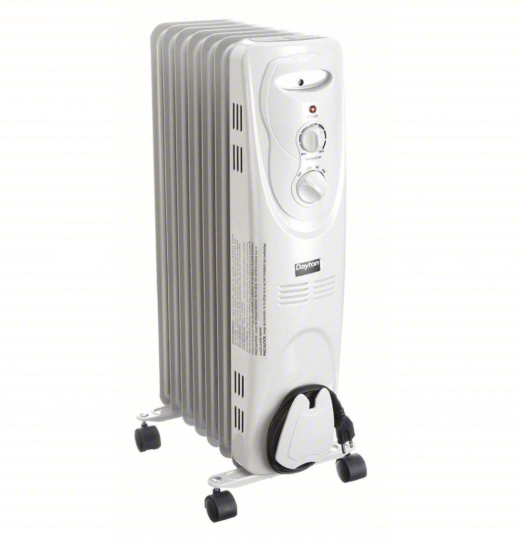 DAYTON Portable Electric Heater: 1500W, Mechanical Controls/Overheat Protection