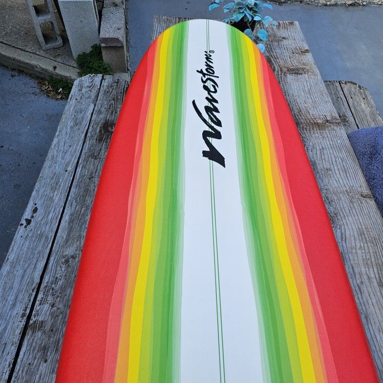 8ft Wavestorm Foam Surfboard With Leash,  Very Good Condition 
