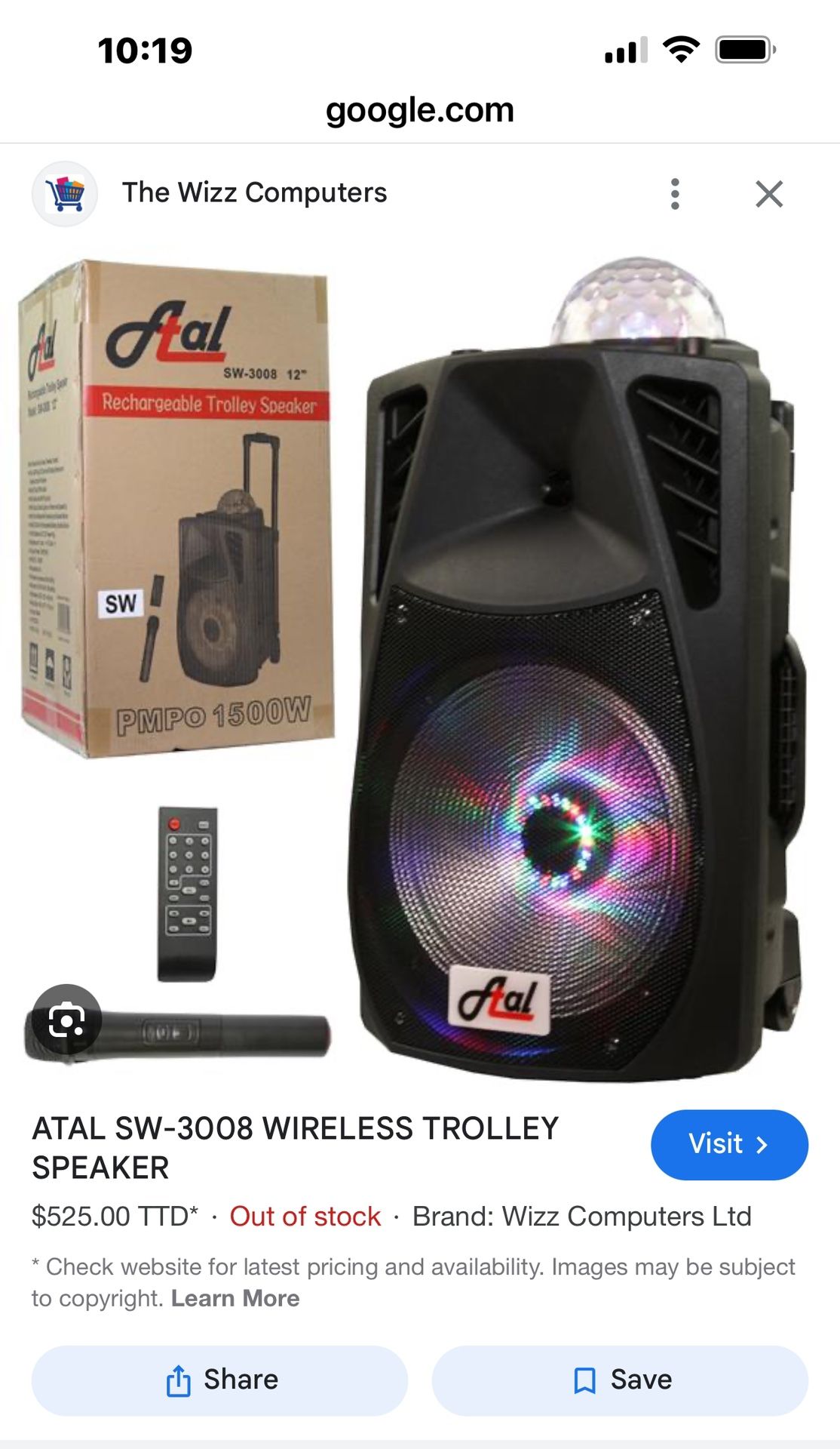 ATAL RECHARGEABLE TROLLEY SPEAKER With Microphone For Karaoke And Bluetooth. To Connect You Cell 