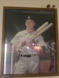Mickey mantle autographed poster