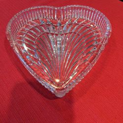 Two (2) Waterford Crystal "Heart Shaped "  Candy Dishes "Valentine's Day" XLNT