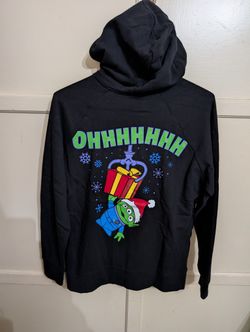 Disney Pixar Toy Story Alien Holiday Black Fleece Zip Hoodie
