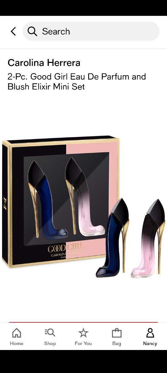 👠$30 New Carolina Herrera MINI 2pc Gift Set Good Girl EDP And Blush Elixir *Pick Up Alief*
