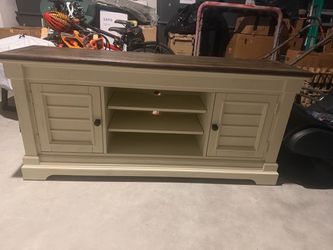 Laurel( white and brown) t.v. stand,storage coffee table,storage power end table