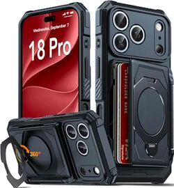 18 Pro Case with Card Holder | 360° Spin Stand
Store 4-5 Cards