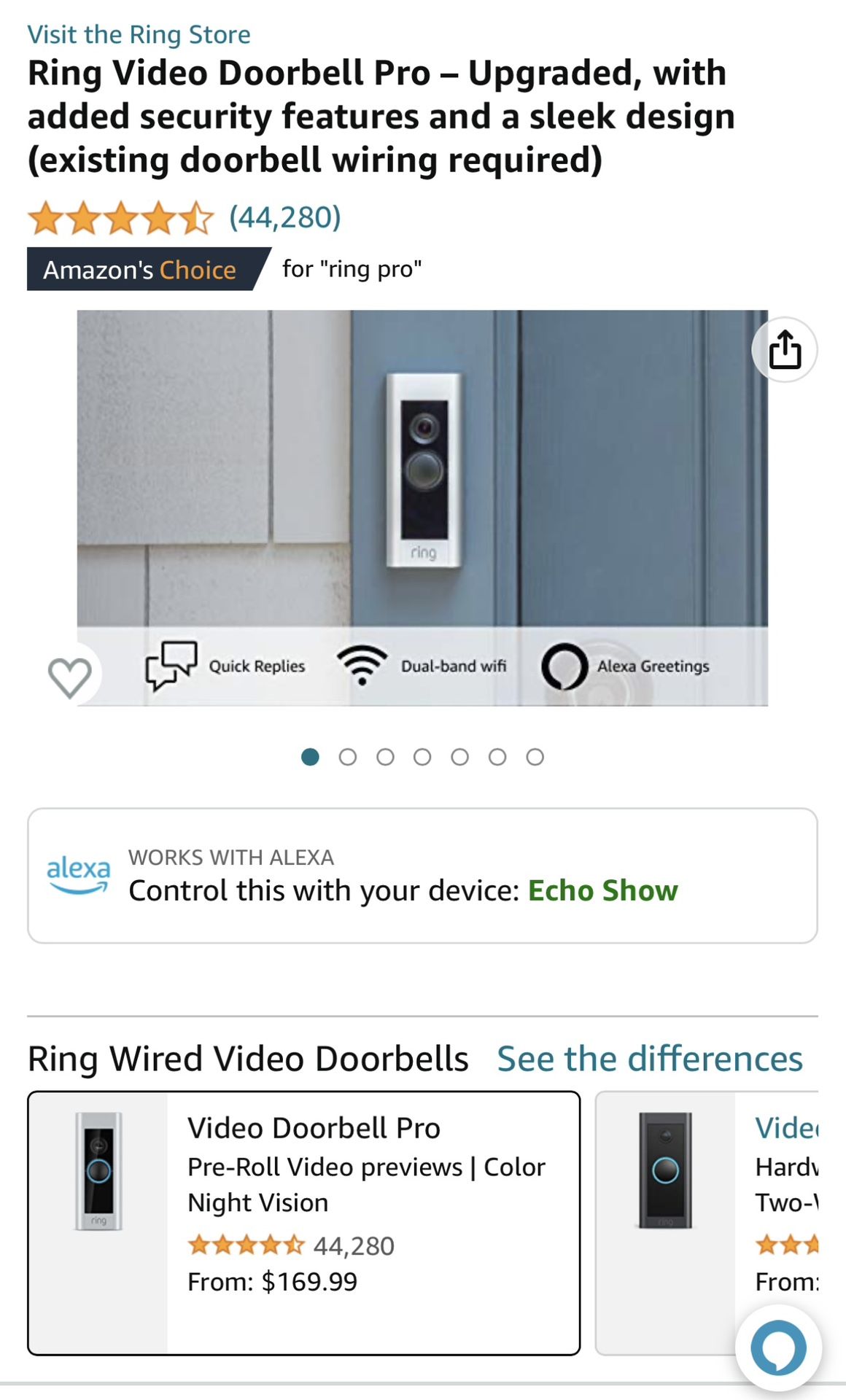 Ring Video Doorbell Camera Pro with Chime