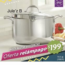 Princess House. Olla De 14.5 Qts Tri-ply Nueva En Su Caja 