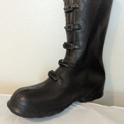 Men's Supersized Black 5-Buckle Rubber Overboots protects your work boots/shoes from the elements
