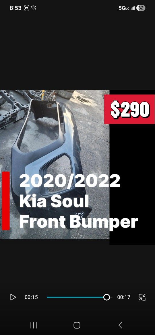 2020/2021/2022 Kia Soul Front Bumper Cover