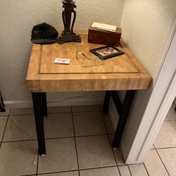 Butcher Block Table, Cart And Large Maple Blocks