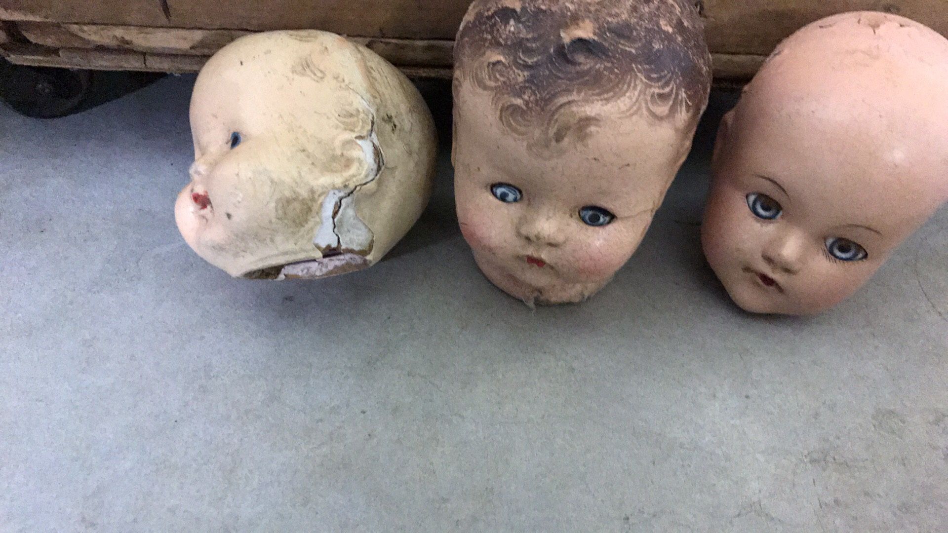 Antique Doll Heads with Movable eyes