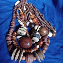 Large Chunky Wood Bead Necklaces