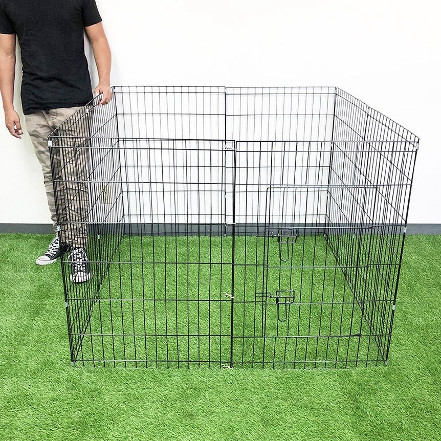 (New) $49 Folding 36” Tall x 24” Wide x 8-Panel Pet Playpen Fence Gate Outdoor Indoor