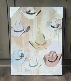 Cowgirl Hat Canvas Print 24”x18” - New