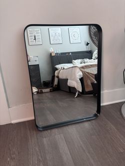 Black Metal Bathroom Mirror
