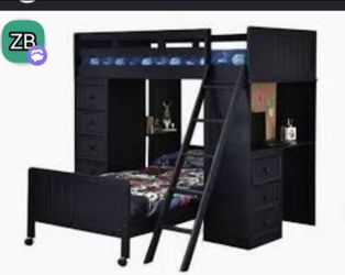 Loft beds. 2 twins, 2 desk, dresser