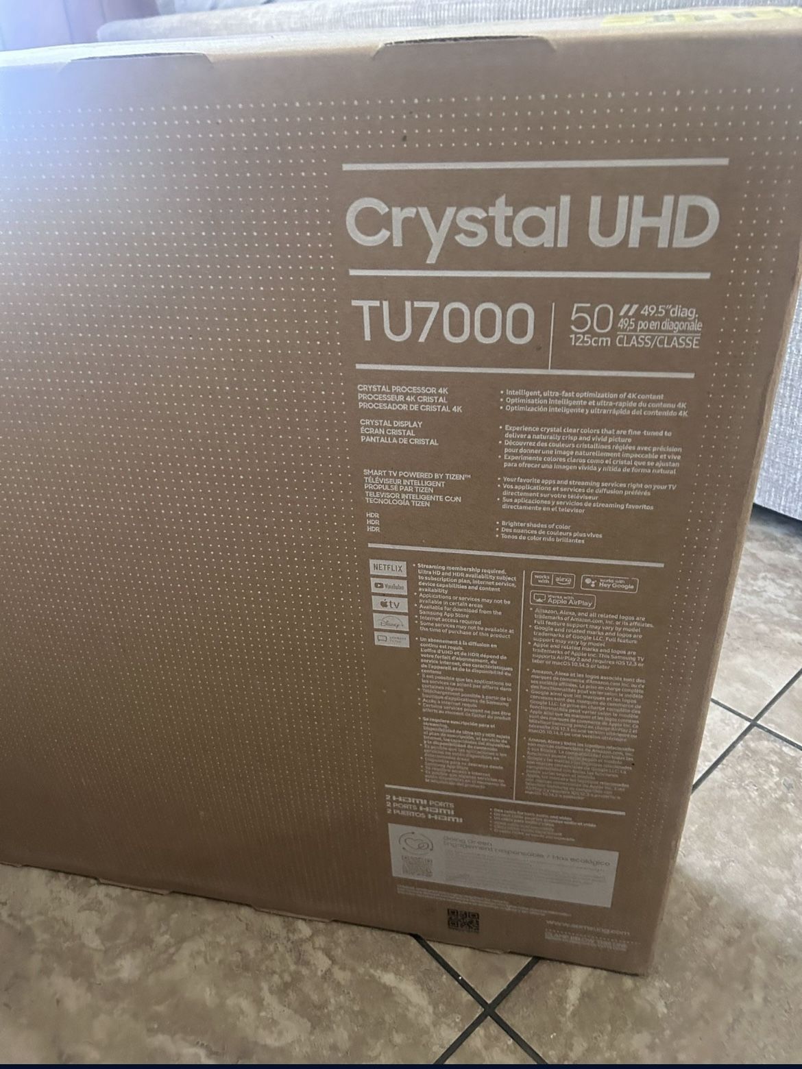 Samsung 50" class CU7000 Crystal UHD 4K Smart TV