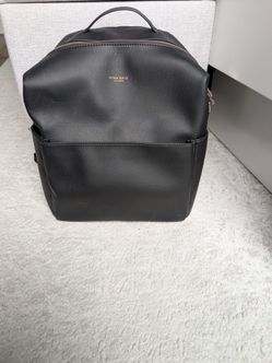 Like New Microfiber Vegan Leather Backpack - Black & Gold