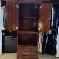 Solid Cherry Pier Cabinet Armoire