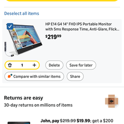 HP 14" Portable Display