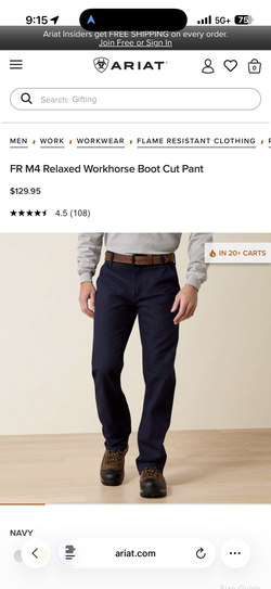 Ariat FR M4 Relaxed Workhorse Bootcut Pant