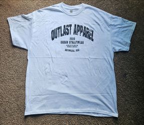 Outlast Apparel Urban Streetwear Graphic T-Shirt White XL